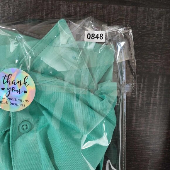 All‎ In Motion Men's XL Mint Green Vibrant Preppy Stretchy Athleisure Polo Shirt - Picture 7 of 7